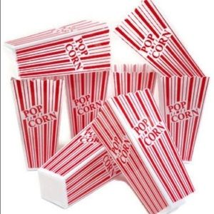Popcorn Containers, Plastic Red & White Classic